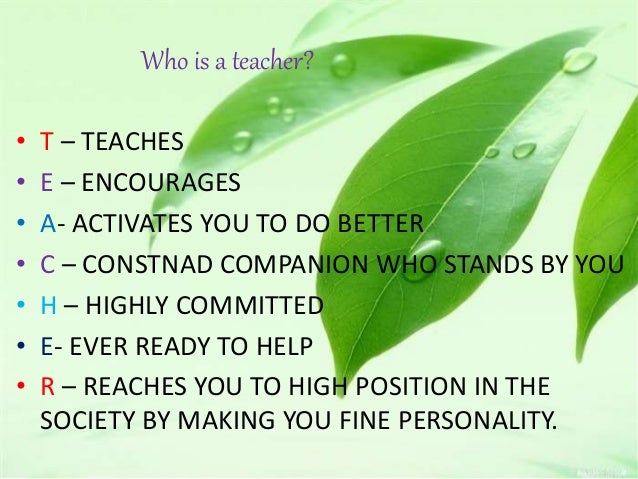 Who Is A Teacher